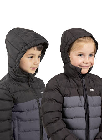 Trespass Siyah Erkek Çocuk Mont OSKAR - KIDS PADDED JKT