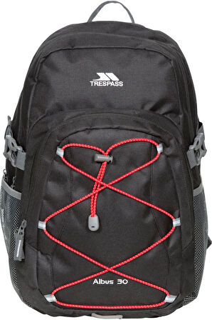 Trespass Albus Casual Backpack Outdoor Sırt Çantası UUACBAC10004  Siyah Kırmızı