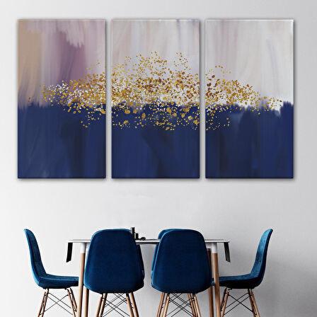 Mavi ve Gold'un Uyumu Modern Kanvas Tablo-5045