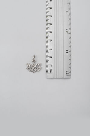Minimal Om Sembollü Lotus Çiçeği Örme Zincir Kolye - Antik Gümüş Kaplama - Kadın Erkek - 60 cm
