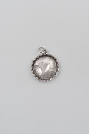 Retro Gazoz Kapağı Örme Zincir Kolye - Antik Gümüş Kaplama - Kadın Erkek - 60 cm