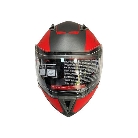 JK20 Çene Açılır Güneş Vizörlü Motosiklet Kaskı Kırmızı XL Beden Baş Çevresi: 61-62CM