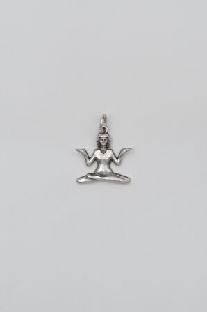 Meditasyon - Yoga - Ruhani - Anahtarlık - Antik Gümüş Kaplama - Kadın Erkek