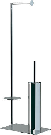 Line Bathroom Tuvalet Kağıtlık ve Fırçalık Ayaklı Krom 505006 Krom
