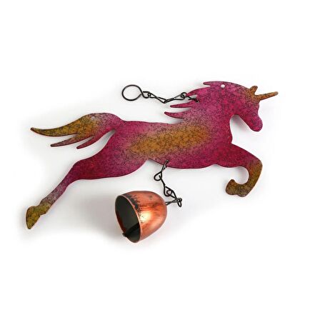 UNICORN AT FİGURLU RÜZGAR ÇANI PEMBE 34X22X0,5CM