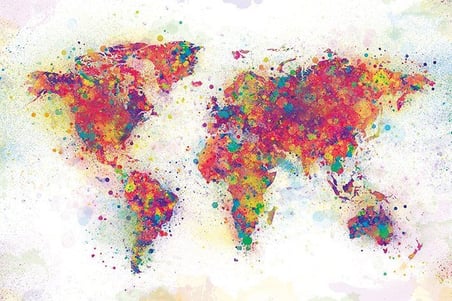 Maxi Poster World Map Colour Splash