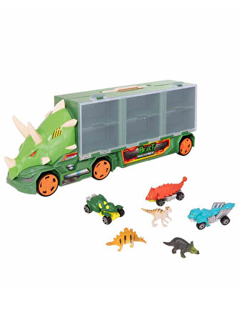 Teamsterz Dino Transporter 3 Araçlı 3 Dinozorlu Oyun Seti Yeşil