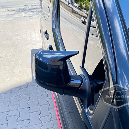 Peugeot Rifter 2019 Sonrası Uyumlu Batman Yarasa Ayna Kapağı Piano Black ABS Plastik Sağ Sol Takım