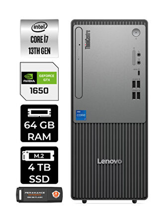Lenovo ThinkCentre Neo 50T G5 i7 13700 64GB 4TB SSD GTX1650/4GB W11H Masaüstü Bilgisayar &PER4 USB