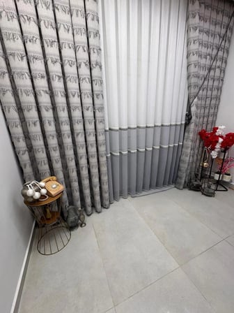 NİVEMESHOME PETEK GRİ  1/3 PİLELİ  TÜL PERDE