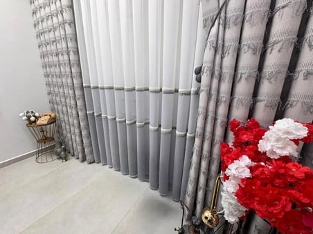 NİVEMESHOME PETEK GRİ  1/3 PİLELİ  TÜL PERDE