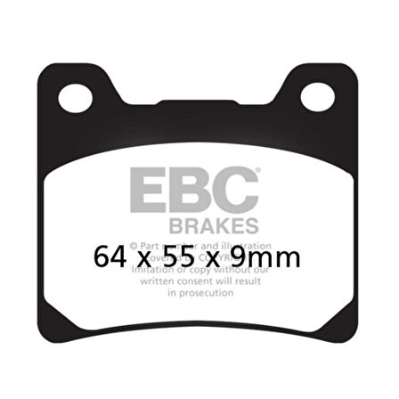 EBC FA088HH YAMAHA XJR1300 98-01, VMAX12, XV100 VIRAGO ARKA SINTER FREN BALATASI