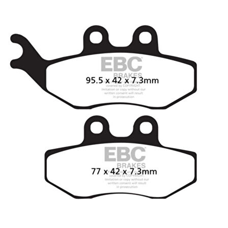 EBC SFA194 PIAGGIO - VESPA GRIMECA CALIPER , YAMAHA XT125 X CARBON ÖN FREN BALATAS