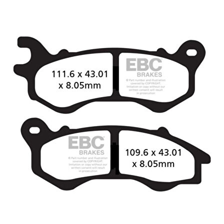EBC SFA603 HONDA PCX125/150 12-20 , PEUGEOT DJANGO ÖN FREN BALATASI