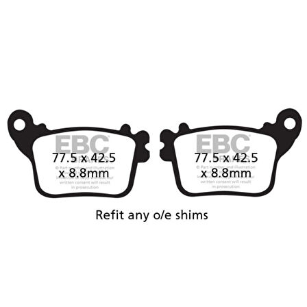 EBC FA436V HONDA CB/CBR600, CBR1000 , KWASAKI ZX6,10R, YAMAHA R6,R1 YARI SINTER AR