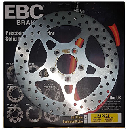 EBC FSD002 HARLEY DAVIDSON ÇELİK ÖN FREN DİSKİ