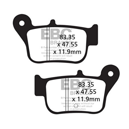 EBC SFA628HH SYM MAXSYM400 - MAXSYM600 ABS SINTER ARKA FREN BALATASI