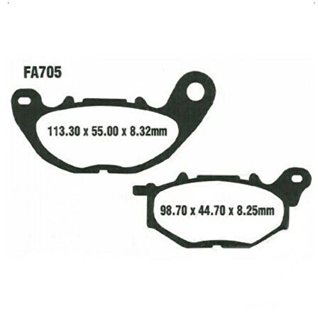 EBC SFA705HH YAMAHA XMAX 125 - XMAX300 SINTER ÖN FREN BALATASI