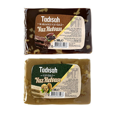 Abdurrahman Tatlıcı Tadışah Yaz Helvası Kak.Cevizli ve Cevizli 500 gr x 2 Adet
