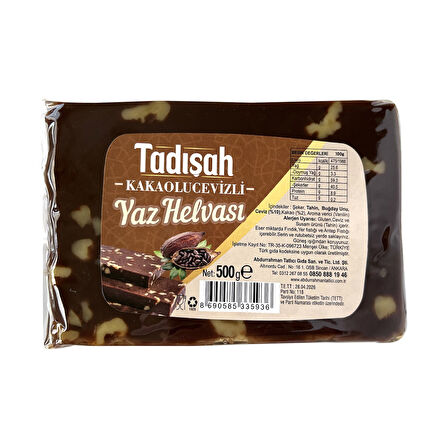 Abdurrahman Tatlıcı Tadışah Yaz Helvası Kak.Cevizli ve Cevizli 500 gr x 2 Adet