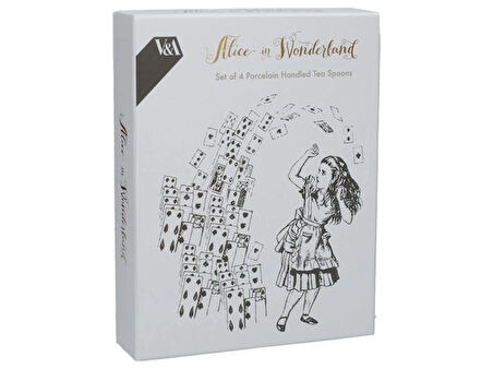 Mikasa x V&A Alice In Wonderland Paslanmaz Çelik Porselen Saplı Çay Kaşığı 4lü