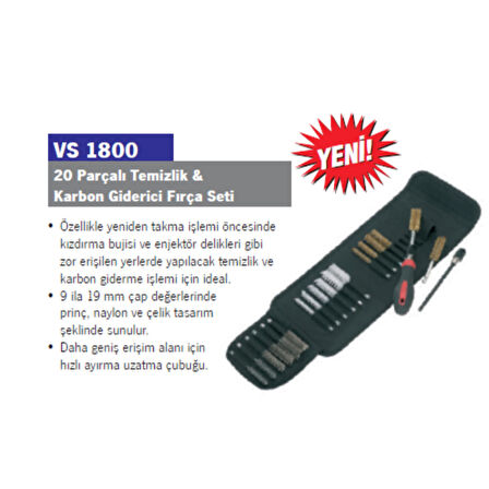 SEALEY TEMIZLIK KARBON GIDERICI FIRCA SETI 20 PARCA 
