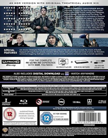 Dunkirk [4K Ultra-HD] [2017] [Blu-ray] [TR] UK Baskı