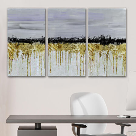 Gold Siyah ve Mavinin Müthiş Uyumu Modern Kanvas Tablo-5051