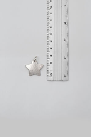 Yıldız Siyah Deri İp Kolye - Antik Gümüş Kaplama - Kadın Erkek - 60 cm