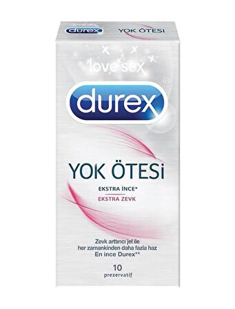 Durex Yok Ötesi Ekstra İnce Ultra Kaygan 10'lu