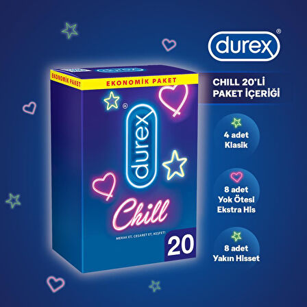 Durex Chill Karma Prezervatif Ekstra Avantaj Paketi 40’lı + Durex Extreme Jel 50 Ml