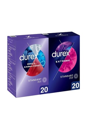 Chill Karma Prezervatif 20li+ Durex Extreme Geciktiricili & Tırtıklı Prezervatif 20li, Avantaj Paket