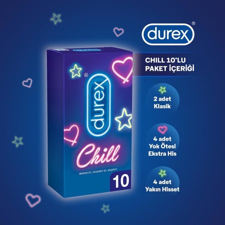 Durex Chill Karma Paket Prezervatif 10'lu + Durex Intense Prezervatif, 20' li