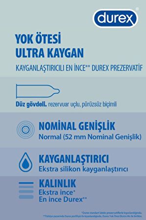 Durex Yok ötesi Ulltra Kaygan 20'li + Extreme 20'li Prezervatif