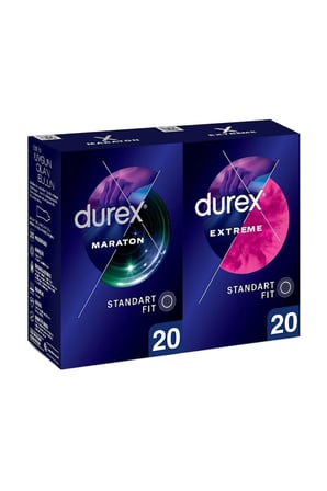 Maraton Geciktiricili Prezervatif 20'li + Durex Extreme Geciktiricili ve Tırtıklı Prezervatif 20'li