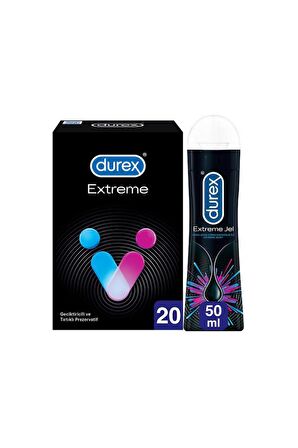 Durex Extreme Geciktiricili 20’li Prezervatif + Extreme Anal Kayganlaştırıcı Jel 50ml