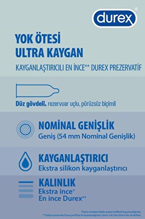 Durex Yok ötesi Ulltra Kaygan 20'li + Extreme 20'li Prezervatif