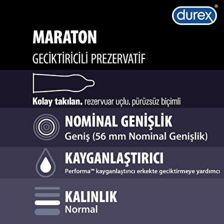 Durex Maraton 40'lı Geciktiricili Prezervatif