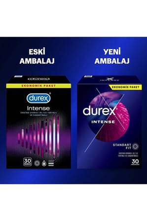 Intense 30'lı Uyarıcı Jelli ve Tırtıklı Prezervatif