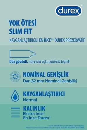 Durex Yok Ötesi Slim Fit 20'li İnce Prezervatif + Aloe Vera Kayganlaştırıcı Jel 200ml