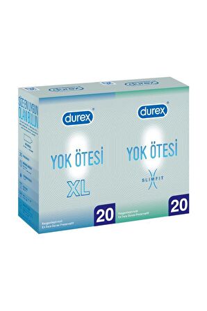 Durex Yok Ötesi XL 20'li + Slim Fit 20'li İnce Prezervatif