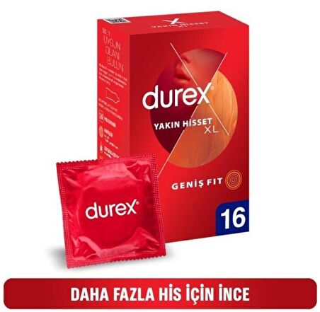 Durex Yakın Hisset XL Kondom 16 lı