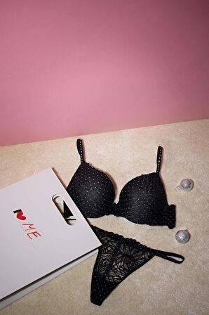 DeFacto Dantelli Dolgulu Bra-Fall in Love D6439AX24WNBK81