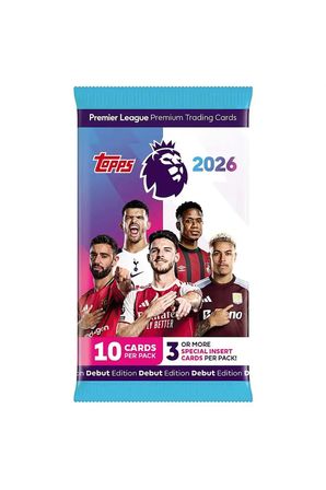 Topps Premier League 2025/26 10'lu Futbolcu Kartı Paketi 3+ Özel Kart Debut Edition 