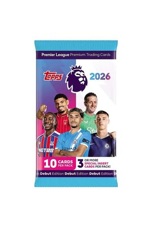 Topps Premier League 2025/26 10'lu Futbolcu Kartı Paketi 3+ Özel Kart Debut Edition 