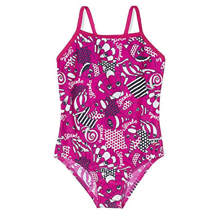 Speedo Kız Çocuk Mayosu Pembe Ess Frill 1Pce if Pink Navy 8 07972B430