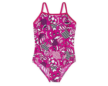 Speedo Kız Çocuk Mayosu Pembe Ess Frill 1Pce if Pink Navy 8 07972B430