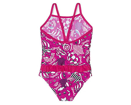 Speedo Kız Çocuk Mayosu Pembe Ess Frill 1Pce if Pink Navy 8 07972B430