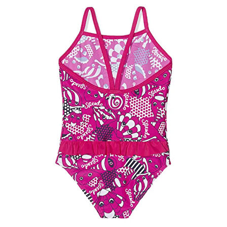 Speedo Kız Çocuk Mayosu Pembe Ess Frill 1Pce if Pink Navy 8 07972B430