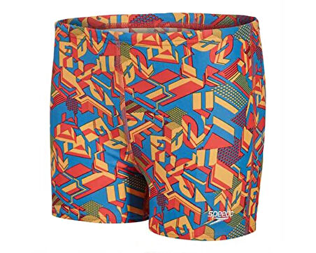Speedo Erkek Çocuk Mayosu Renkli Alv Asht Jm Blue Red 8-33162B487